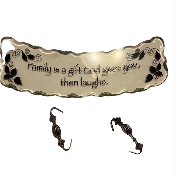 Glass and black hanging  decor “Family is a gift God gives you then laug… - Picture 1 of 2